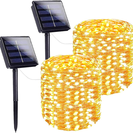 Katalia Guirnaldas Luces Solares Exterior 44 m 400 LED, 8 Modos, IP65 (Pack 2)