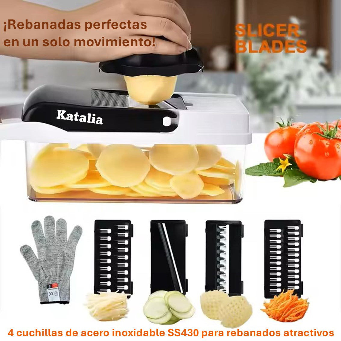 Mandolina de Cocina 26‑en‑1 Katalia