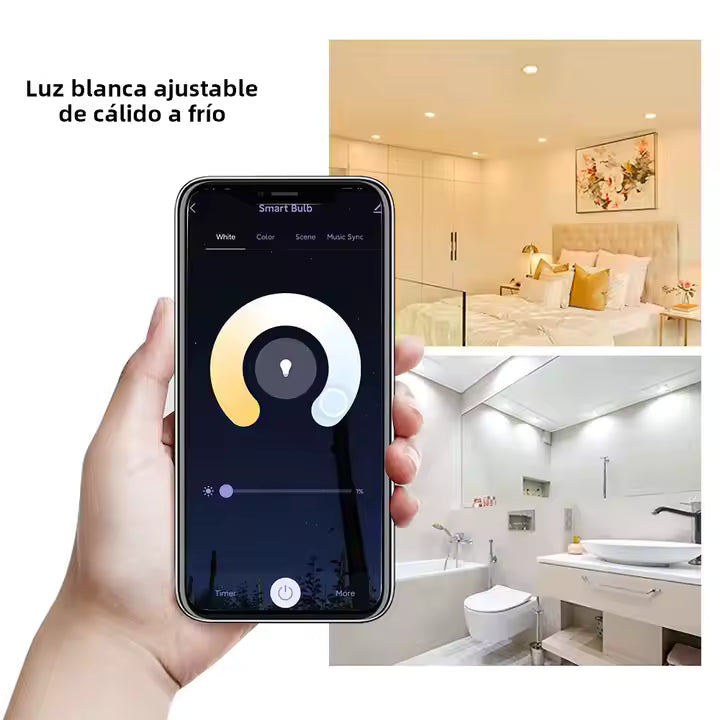 Katalia Bombilla Inteligente E27 9 W RGB WiFi – Pack 2, Control App y Voz, Alexa/Google, Tuya/Smart Life