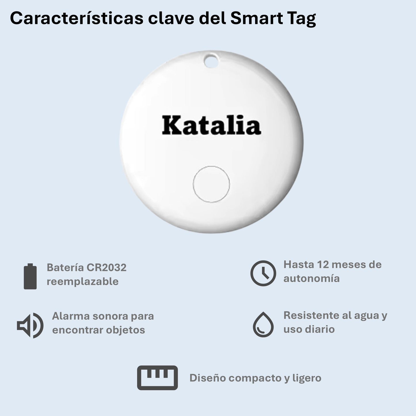 Katalia Smart Tag Pack de 4 – Localizador Bluetooth compatible con Apple Find My